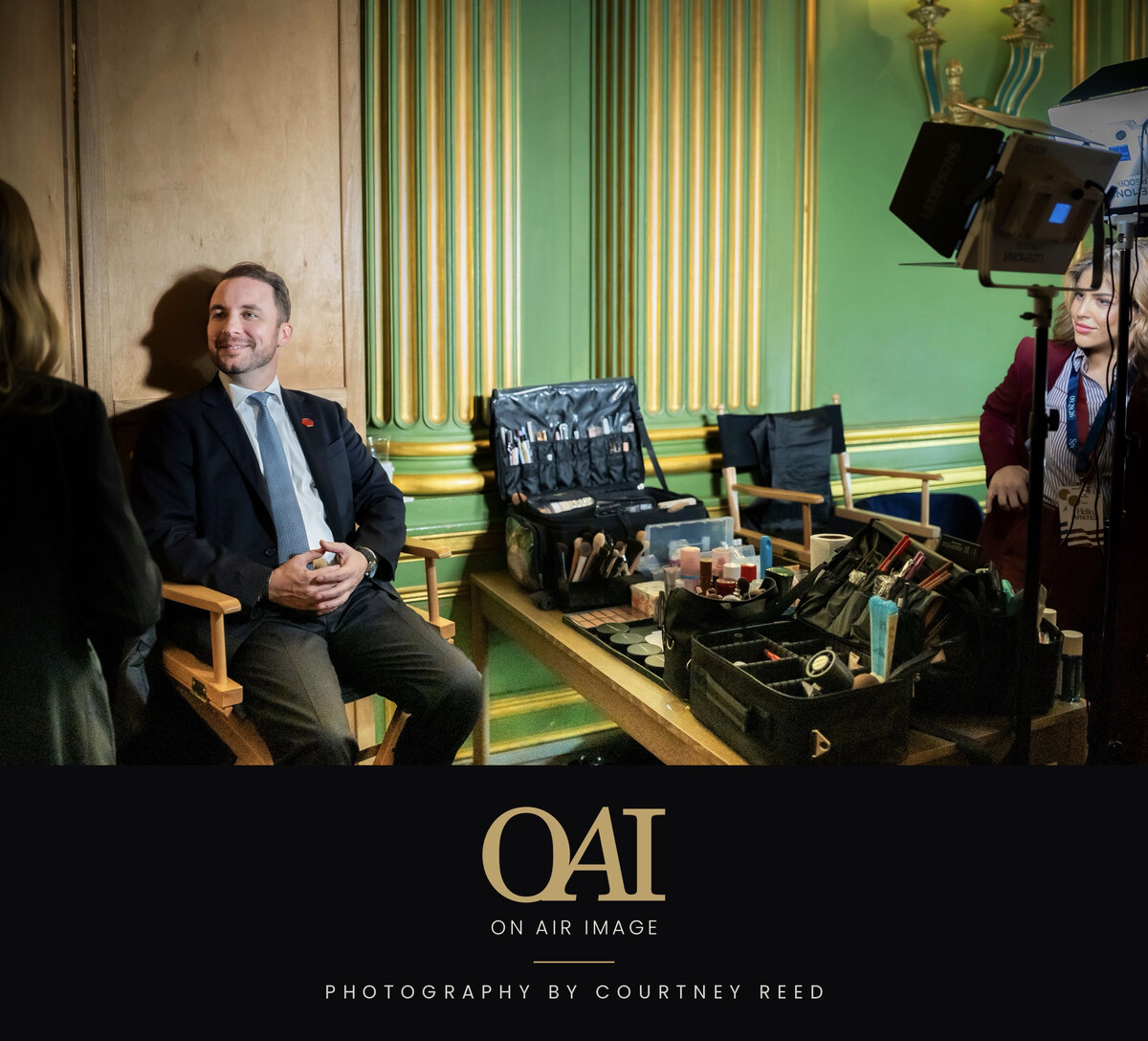A guest waiting in the chair beside the kit